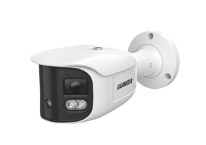 Tube double objectif 8MP IR 30m Led blanche 20m Focale 2x 2.8 mm IP66 ONVIF NDAA