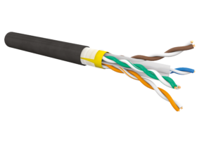 Câble CAT6 U/UTP AWG23 4P LSFROH Cca /PE noir avec Ruban Hydrofuge, touret 305m