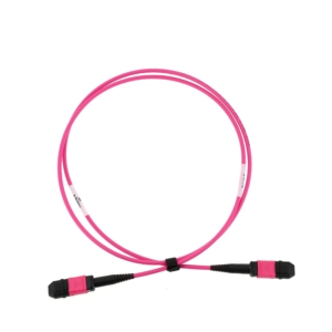 Cordon 8FO MM OM4 MPO Fem – MPO Fem faible perte, 7 m LSOH Cca 3.0 mm violet, B