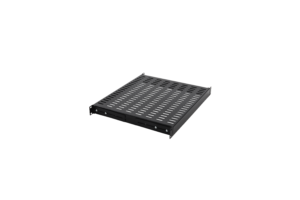19″ Fixed shelf 1U – 4 fixing points – depth 400 mm – Black