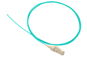 LC multimode OM3 50/125µm semi-tight buffer easy-strip pigtail, 2 meters, aqua